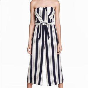 H&M striped jumpsuit